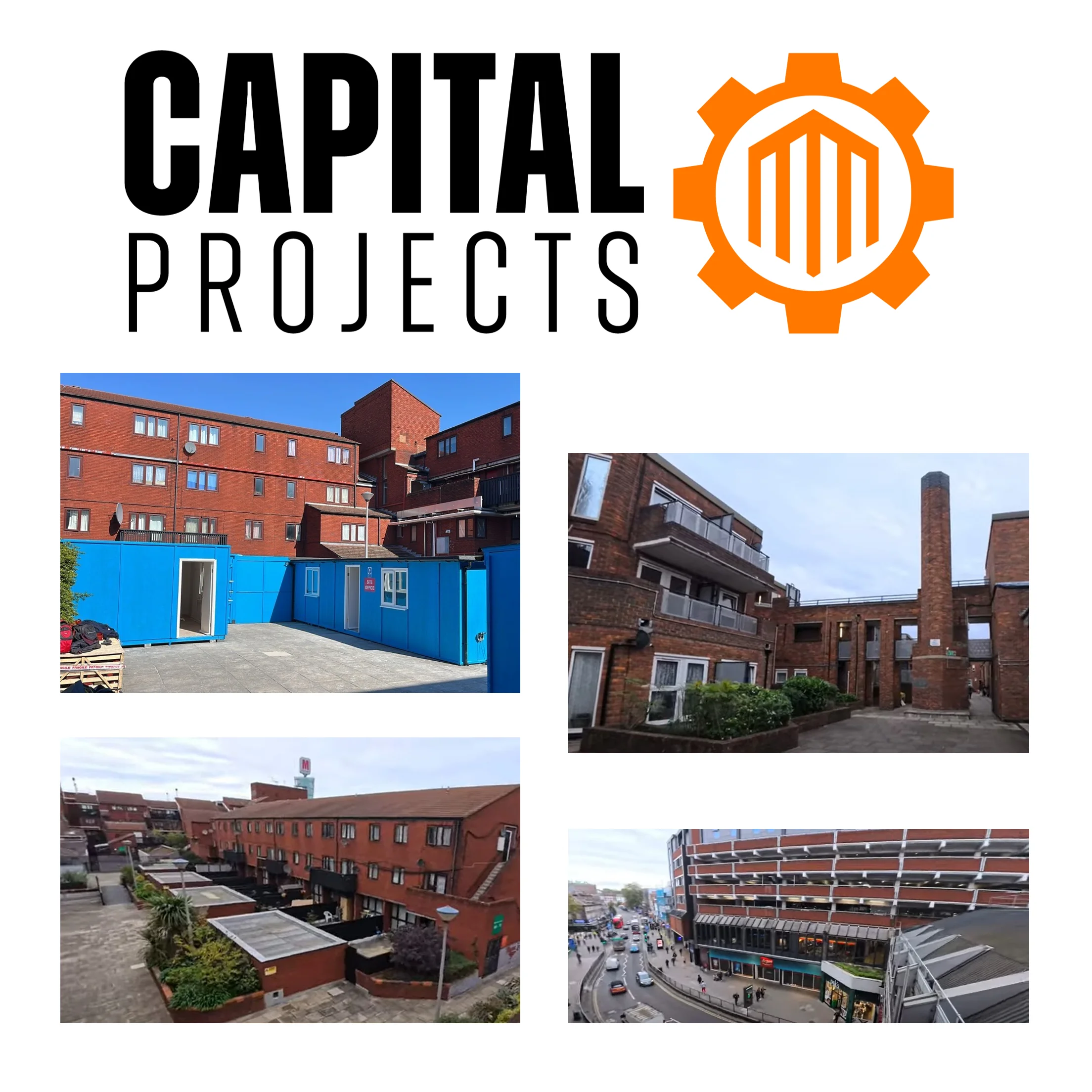 Sky City housing complex and site compound collage